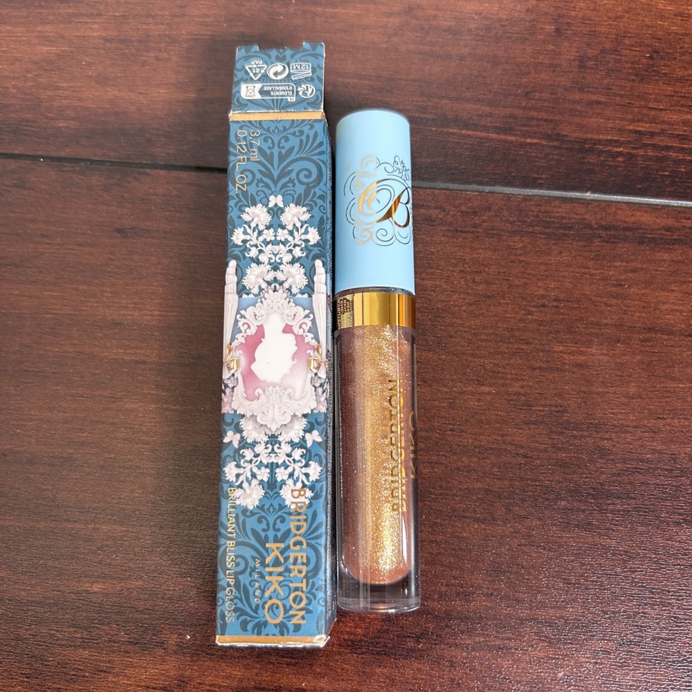 NIB KIKO Bridgerton Lip Gloss Women‎ 0.12oz Gold 01 Gilded Gaze Shimmer Gloss